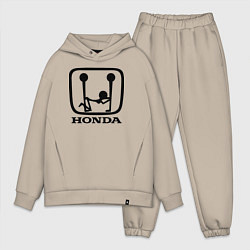 Мужской костюм оверсайз Honda Logo Sexy, цвет: миндальный