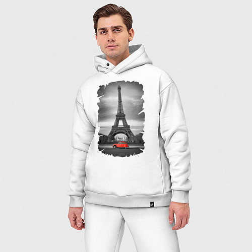 Мужской костюм оверсайз Эйфелева башня / Белый – фото 3