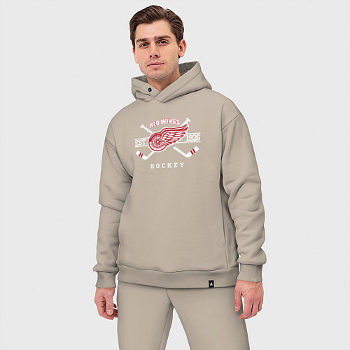 Мужской костюм оверсайз Detroit Red Wings: Est.1926 / Миндальный – фото 3