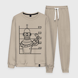 Костюм хлопковый мужской Bender Wanted, цвет: миндальный