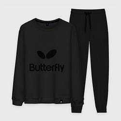 Костюм хлопковый мужской Butterfly Logo, цвет: черный