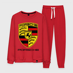 Костюм хлопковый мужской Porsche Stuttgart, цвет: красный