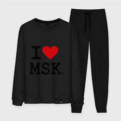 Костюм хлопковый мужской I love MSK, цвет: черный