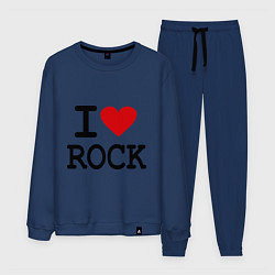 Костюм хлопковый мужской I love Rock, цвет: тёмно-синий