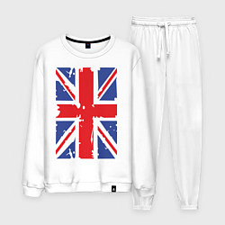 Костюм хлопковый мужской Британский флаг, цвет: белый