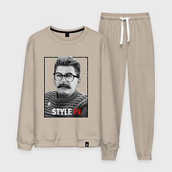 Костюм хлопковый мужской Stalin: Style in, цвет: миндальный