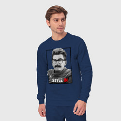 Костюм хлопковый мужской Stalin: Style in, цвет: тёмно-синий — фото 2