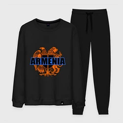 Костюм хлопковый мужской Армения, цвет: черный