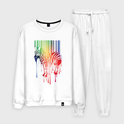 Костюм хлопковый мужской Color zebra, цвет: белый