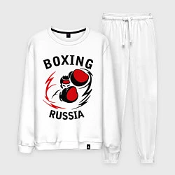 Костюм хлопковый мужской Boxing Russia Forever, цвет: белый