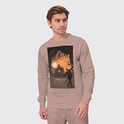 Костюм хлопковый мужской Лиланд Палмер - огонь иди со мной, цвет: пыльно-розовый — фото 2