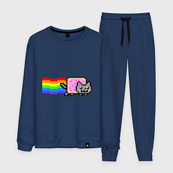 Костюм хлопковый мужской Nyan Cat, цвет: тёмно-синий