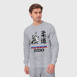 Костюм хлопковый мужской Russia Judo, цвет: меланж — фото 2