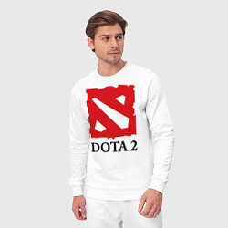 Костюм хлопковый мужской Dota 2: Logo, цвет: белый — фото 2