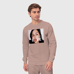 Костюм хлопковый мужской Sasha Grey LOVE, цвет: пыльно-розовый — фото 2