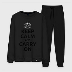 Костюм хлопковый мужской Keep Calm & Carry On, цвет: черный