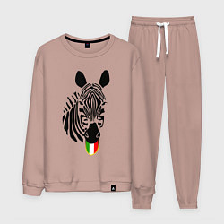 Костюм хлопковый мужской Juventus Zebra, цвет: пыльно-розовый