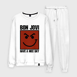 Костюм хлопковый мужской Bon Jovi: Have a nice day, цвет: белый
