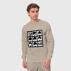 Костюм хлопковый мужской BTS: We are bulletproof, цвет: миндальный — фото 2