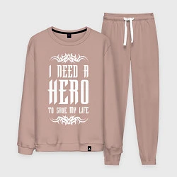 Костюм хлопковый мужской Skillet: I need a Hero, цвет: пыльно-розовый