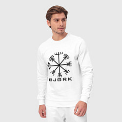 Костюм хлопковый мужской Bjork Rune, цвет: белый — фото 2