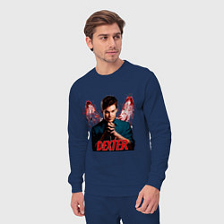 Костюм хлопковый мужской Dexter: Blooded wings, цвет: тёмно-синий — фото 2
