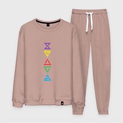 Костюм хлопковый мужской Знаки ведьмака Colors, цвет: пыльно-розовый