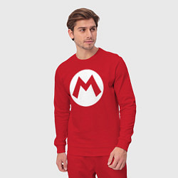 Костюм хлопковый мужской Символ Марио, цвет: красный — фото 2