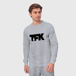 Костюм хлопковый мужской TFK: Black Logo, цвет: меланж — фото 2