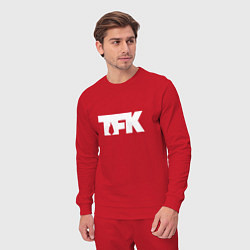 Костюм хлопковый мужской TFK: White Logo, цвет: красный — фото 2