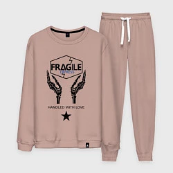 Костюм хлопковый мужской Fragile Express, цвет: пыльно-розовый