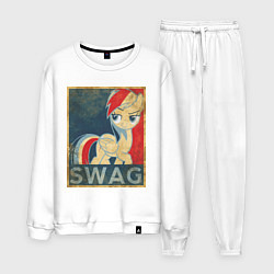 Костюм хлопковый мужской Rainbow Dash SWAG, цвет: белый