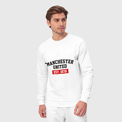 Костюм хлопковый мужской FC Manchester United Est. 1878, цвет: белый — фото 2