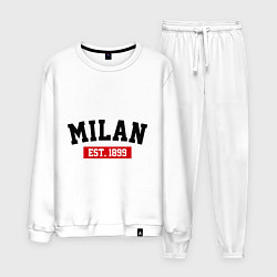 Костюм хлопковый мужской FC Milan Est. 1899, цвет: белый