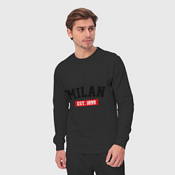 Костюм хлопковый мужской FC Milan Est. 1899, цвет: черный — фото 2