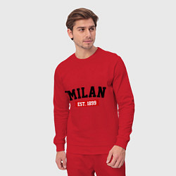 Костюм хлопковый мужской FC Milan Est. 1899, цвет: красный — фото 2