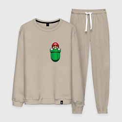 Костюм хлопковый мужской Марио в кармане, цвет: миндальный