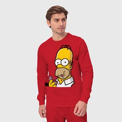 Костюм хлопковый мужской Гомер с Пончиком, цвет: красный — фото 2