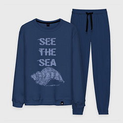 Костюм хлопковый мужской Увидеть море, цвет: тёмно-синий