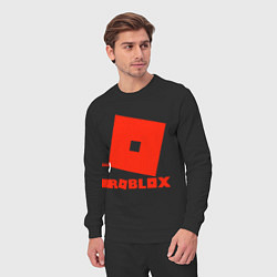 Костюм хлопковый мужской Roblox Logo, цвет: черный — фото 2