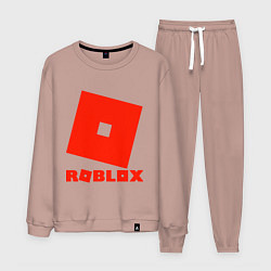 Костюм хлопковый мужской Roblox Logo, цвет: пыльно-розовый