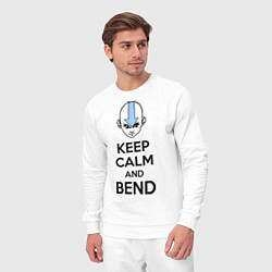 Костюм хлопковый мужской Keep Calm & Bend, цвет: белый — фото 2