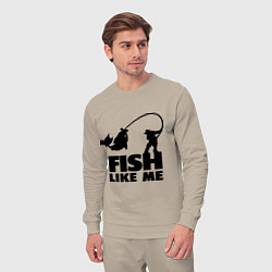 Костюм хлопковый мужской Fish like me, цвет: миндальный — фото 2