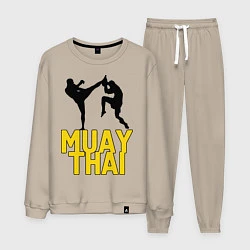 Костюм хлопковый мужской Muay Thai, цвет: миндальный