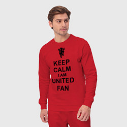 Костюм хлопковый мужской Keep Calm & United fan, цвет: красный — фото 2