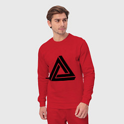 Костюм хлопковый мужской Triangle Visual Illusion, цвет: красный — фото 2