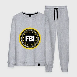 Костюм хлопковый мужской FBI Departament, цвет: меланж