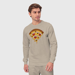 Костюм хлопковый мужской Wi-Fi Pizza, цвет: миндальный — фото 2