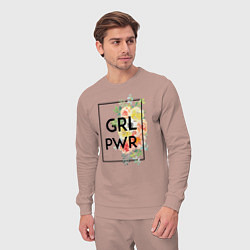 Костюм хлопковый мужской GRL PWR, цвет: пыльно-розовый — фото 2