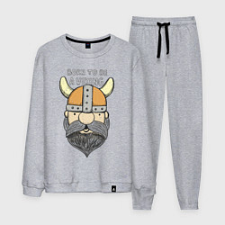 Костюм хлопковый мужской Born to be a Viking, цвет: меланж